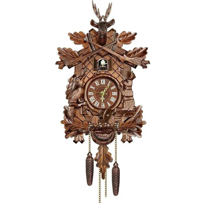 Wooden Hanging Wall Clock Bird Alarm Clock Cuckoo Clocks For Home Kid's Room Decoration Quartz Watch Decorative Home Decor