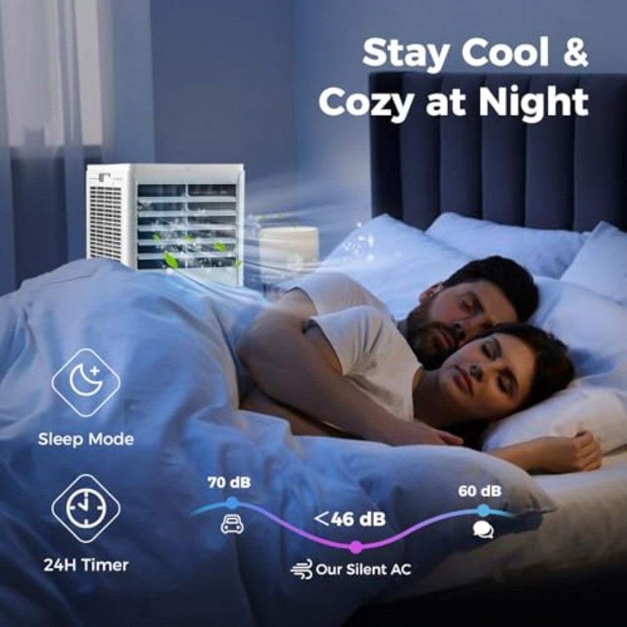 Ar Condicionado Portátil 8000 BTUs para Casa e Escritório com Ventilador Refrigeração Desumidificador Modo Dormir Refrigera até 23 m²