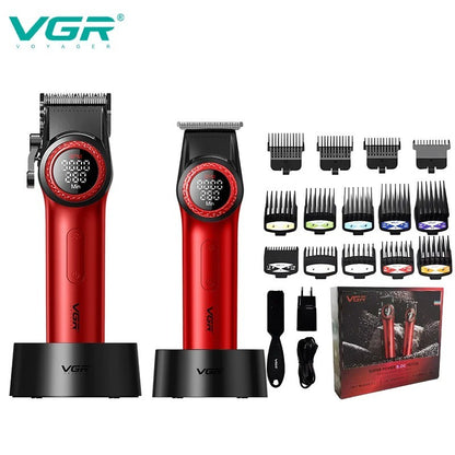 VGR Hair Trimmer Professional Hair Cutting Machine Electric Barber Clippers Adjustable 9000RPM Metal Trimmer for Men V-001 V-977