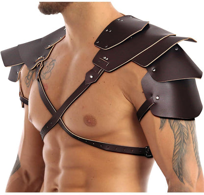 Medieval Viking Armor Leather Shoulder Harness Renaissance Style Cosplay Accessory, Adjustable Straps, Cool and Handsome Theme
