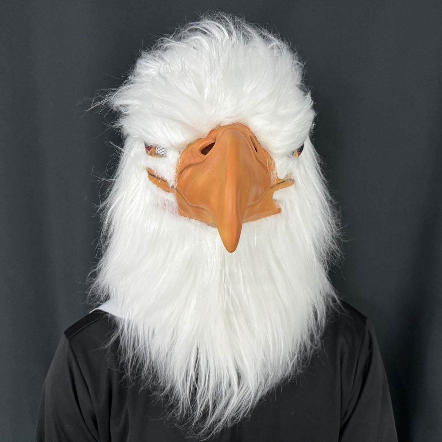 White Eagle Latex Mask – Realistic Bird Head Costume Feathers For Adults Halloween Party Cosplay Animal Prop Masquerade Carnival