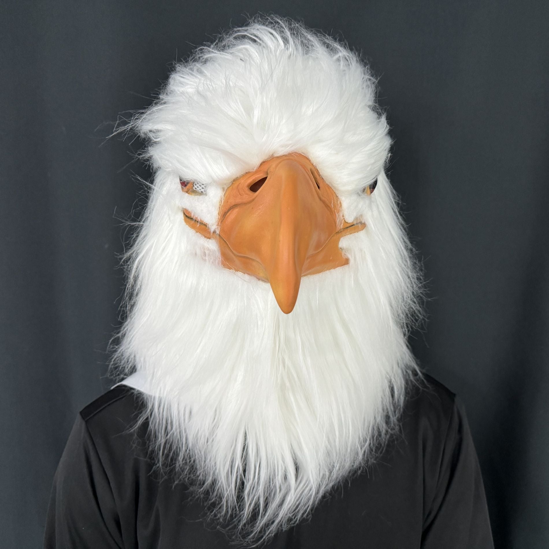 White Eagle Latex Mask – Realistic Bird Head Costume Feathers For Adults Halloween Party Cosplay Animal Prop Masquerade Carnival