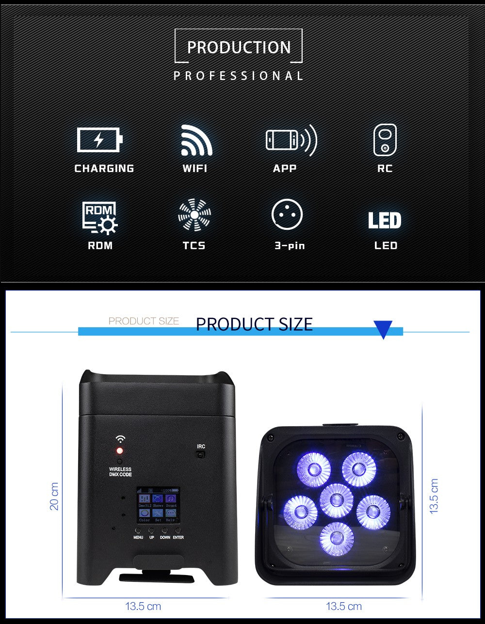 SHEHDS 4Pcs/6pcs/8pcs Wireless Remote Control Wifi APP Smart LED Par 6x18W 6in1 RGBAW+UV Battery lamp For DJ Disco