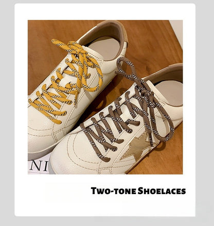 6cm de Elevação Interna Cadarços de Pato Mandarim Estrela Sapatos Sujos Femininos Vintage Sola Grossa Versátil Tênis Casual