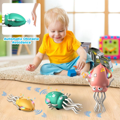 Brinquedo Polvo Dançarino Mágico Elétrico Brinquedo para Animais de Estimação de Arraste com Luz e Música Polvo para Crianças Brinquedos Interativos para Desenvolvimento Presentes para Bebês na Hora da Barriga