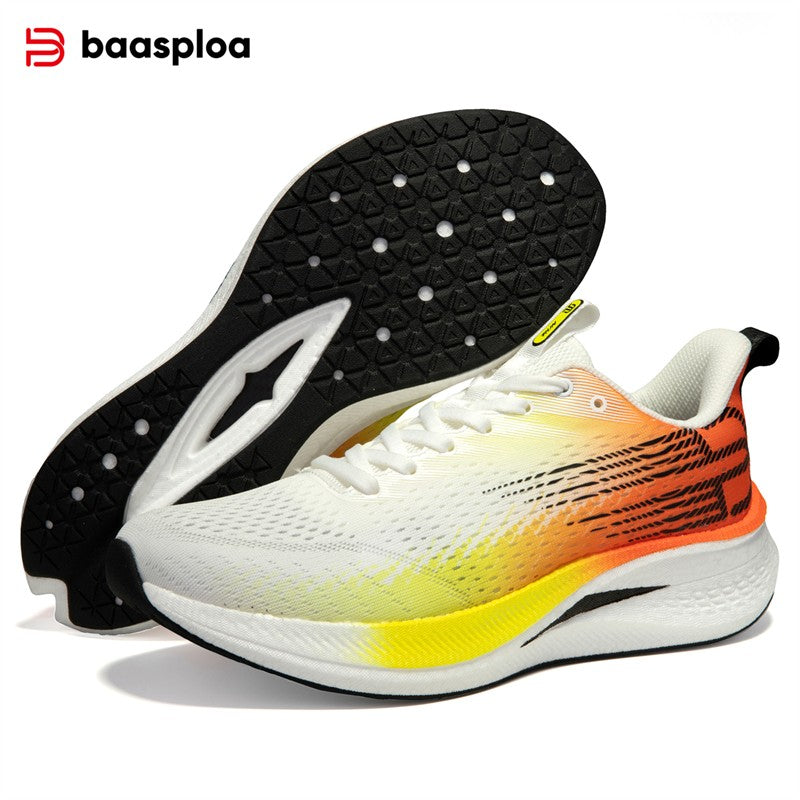 Baasploa Men Jogging Sports Shoes Carbon Plate Professional Cushioning Sneakers Male Outdoor Breathable Non Slip Running Shoes
