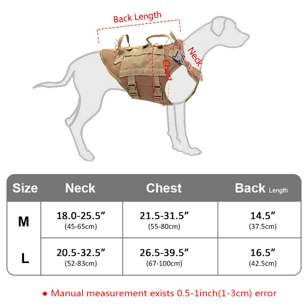 Colete Tático Militar para Cães, Sem Puxão, para Cães de Médio e Grande Porte, Treinamento, Caminhada, Colete Molle para Cães com Bolsos