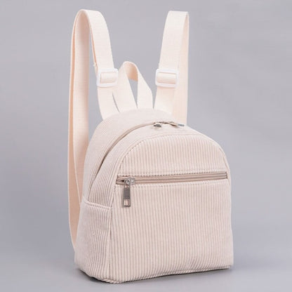 Mochila Clássica Infantil Minimalista em Veludo Cotelê