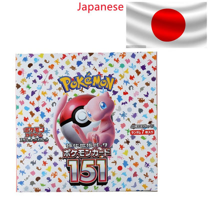 140un/Caixa Anime Pokémon Estampas Ilustradas Escarlate e Violeta 151 Japão SV2a Versão Clássicos TCG Caixa de Booster de Expansão Presentes de Cartas Colecionáveis