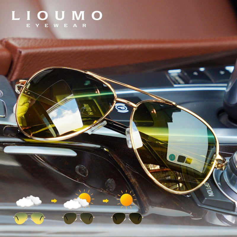 Top Brand Pilot Photochromic  Sunglasses Men Polarized Day Night Driving Glasses Women Chameleon Goggles Unisex sonnenbrille
