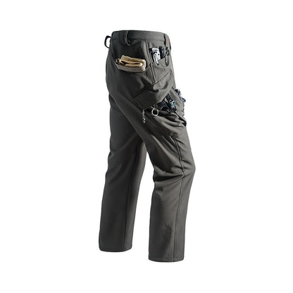Men's Winter Autumn Fleece Softshell Pants Tactical Military Combat Cargo Trousers Hiking Camping Climbing Casual Sportwears