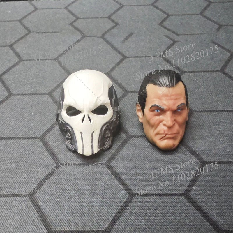 Máscara Punisher de 1/12 para Coleção, Unidade de Operações Especiais, Acessório Tático, Compatível com Boneco de Ação Soldado de 6 polegadas
