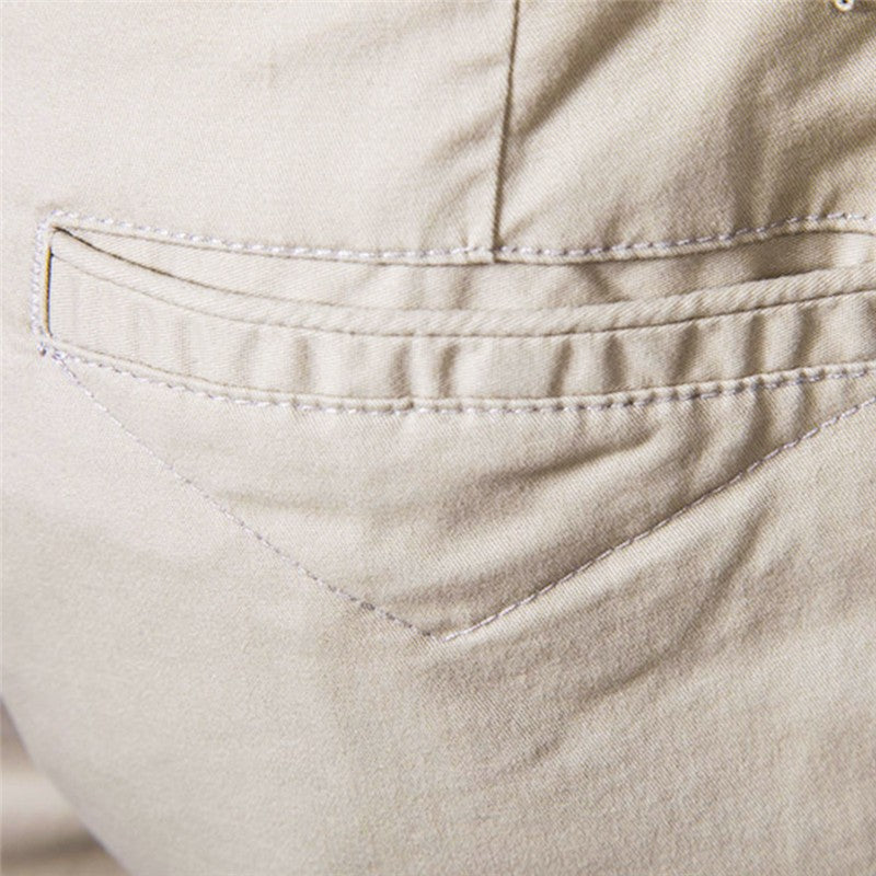 Men Summer Soild Cotton Shorts For Man Casual Business Shorts Elastic Waist Sport Beach Shorts Gym Running Shorts Male Clothing