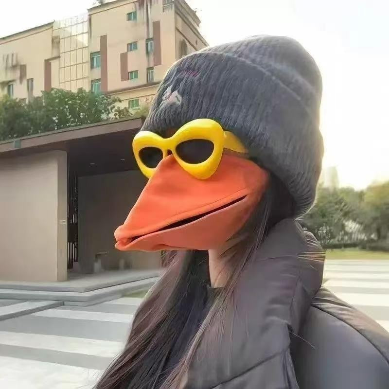 1/2Pcs Creative Movable Animal Mask Breathable 3D Duck Bill Face Mask & Yellow Frame Glasses Breathable Funny Party Set Gift