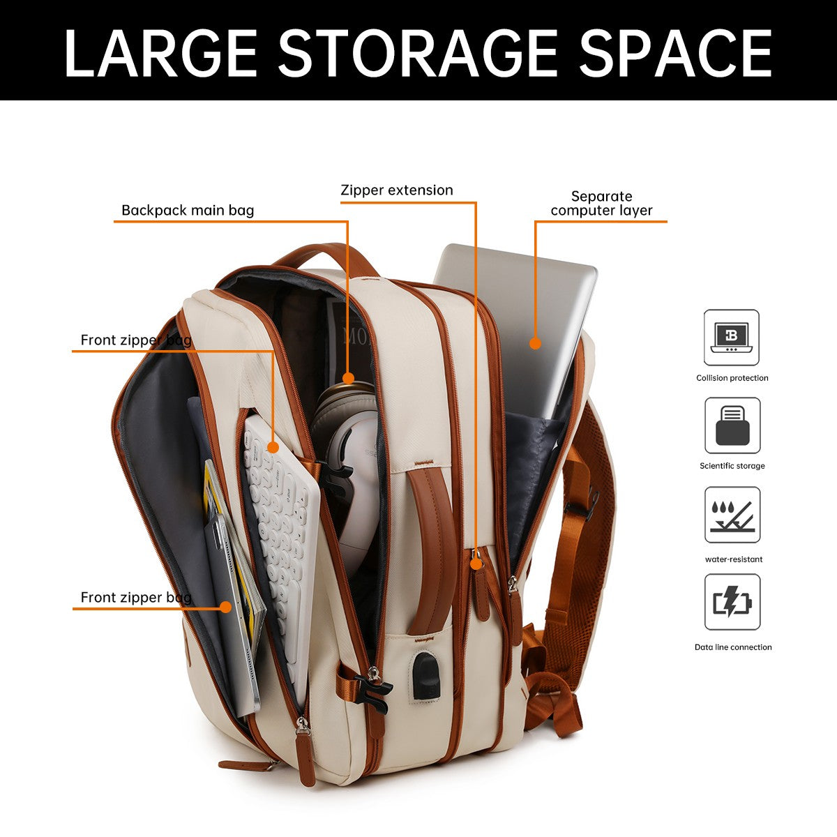 Backpack Unisex New Simple Business Computer Backpack Outdoor Large Capacity Travel Bag Student School Bag Boys