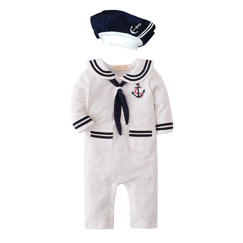 Halloween Children Rompers Captain Cosplay Costume Baby Sets Lapel Fashion Uniform Long Sleeve Stage Performance Clothes