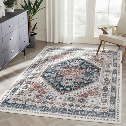 VIKAMA British Retro Carpet-Soft,Skin-Friendly,Anti-Slip,Non-Detachable,Dirt-Resistant,Machine-Washable Living And Bedroom Decor