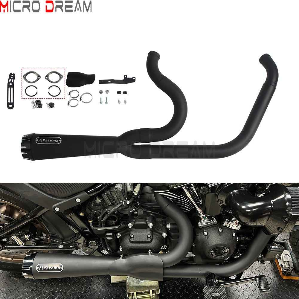 For Harley Softail Low Rider ST FXLRST 117 2025-26 Full Complete Exhaust System Swept-up Muffler Motorcycle Exhaust Pipes 2-In-1