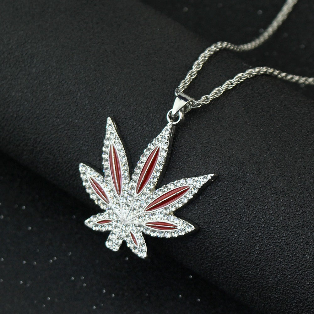 Colar Amuleto Erva Daninha da Moda para Mulheres Homens Colar Folha de Bordo Hip Hop Correntes Pingente Joias Presente Atacado Collares