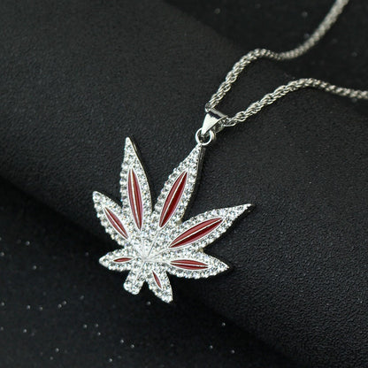 Colar Amuleto Erva Daninha da Moda para Mulheres Homens Colar Folha de Bordo Hip Hop Correntes Pingente Joias Presente Atacado Collares