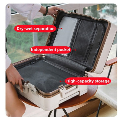 Nova Mala de Alta Qualidade 20" de Bordo para Viagem Trolley Bag Estrutura de Alumínio Atualizada com Trava Bagagem de Rodinhas Material ABS+PC