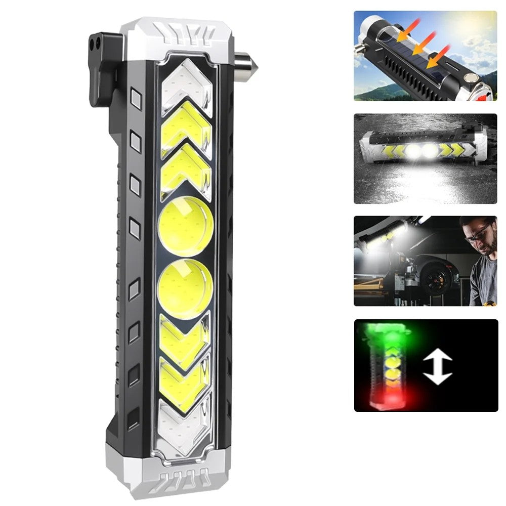 Mini LED Portable Keychain Flashlight Outdoor COB Work Light Emergency Lighting With Window Hammer Bottle Opener Lamp Camping