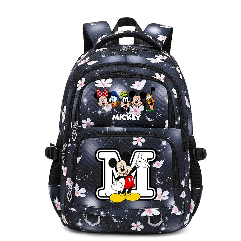 Mochila Mickey Minnie 3 Peças para Meninas e Meninos com Lancheira e Estojo, Mochila Escolar Fofa para Ensino Fundamental e Médio, Presente de Natal