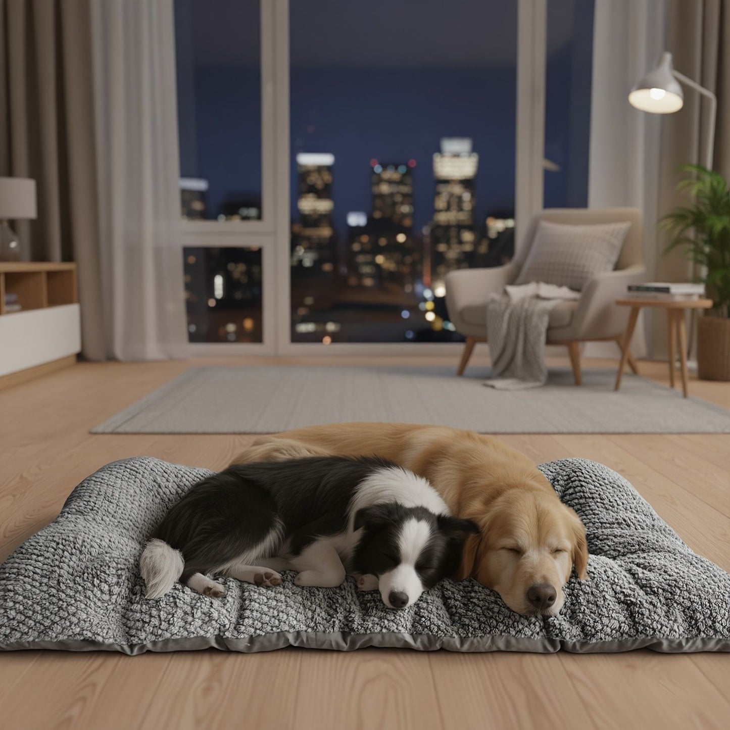 Cama para Cães com Almofada Extra Grande para Caixas de Transporte, Borda Elevada, Colchão de Poliéster Ultramacio com Travesseiro para Cães Pequenos, Médios e Grandes