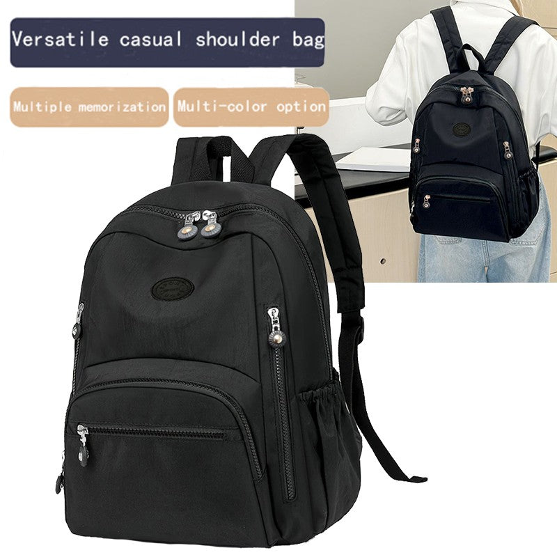 Mochila escolar de cor neutra para homens e mulheres, mochila de ombro duplo, mochila de viagem e para o dia a dia, mochila com design simples
