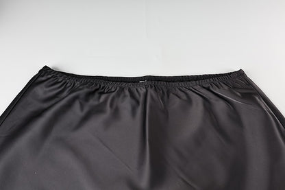 Linad Elegant Satin Embroidery Pencil Skirts Summer Sexy High Waist Split Mini S