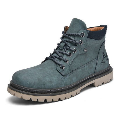 Botas Masculinas Feitas à Mão, Botas de Tornozelo de Inverno em Couro, Sapatos de Outono para Caminhada ao Ar Livre, Tênis, Botas Masculinas de Cano Alto, Calçados Antiderrapantes