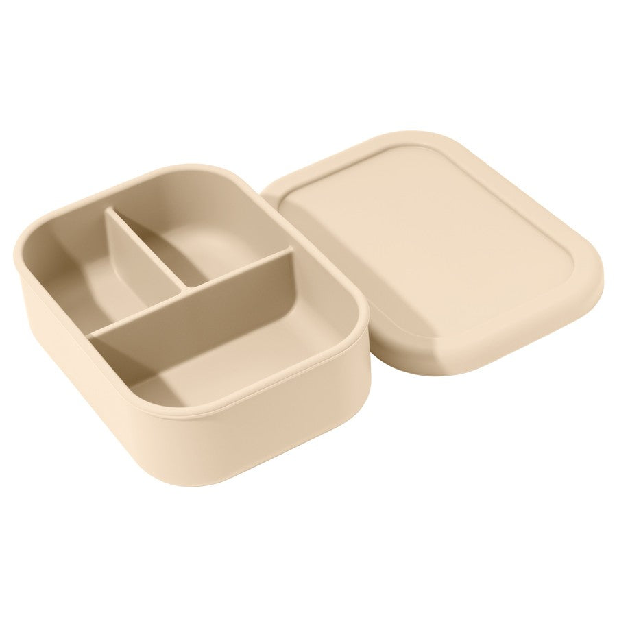 1PCS Baby Silicone Food Storage Box Solid Color Baby Tableware Three-compartment Dinner Plate Children Portable Lunch Box