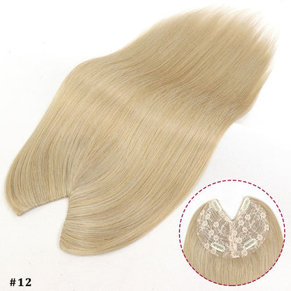 Extensões De Cabelo Humano Com Presilha Em V Para Mulheres Com Topo Invisível Castanho Loiro Destaque Para Mulheres Cabelo Liso Brasileiro Remy 16 Polegadas