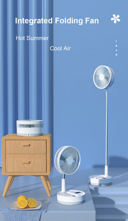 P10 10800mAh Folding Portable Fan USB Remote Control Air Cooler Silent Rechargeable Wireless Floor Standing Fan for Camping Desk