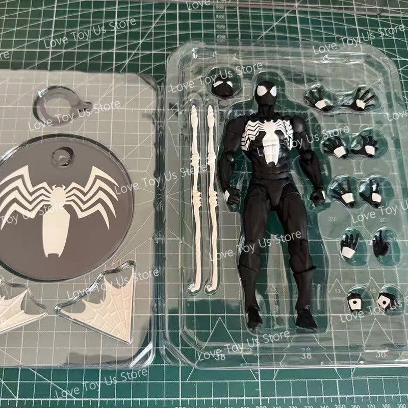 Original Mess Toys Spider Figure Black Suit Neighbor Symbiote Scarlet Spider Kaine Parker Black Red Spider Action Figure Toys