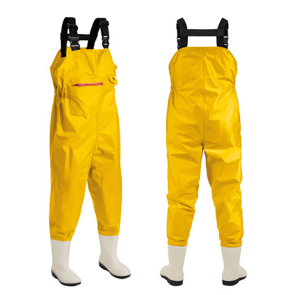 Macacão de Pesca Infantil, Macacão de Pesca Impermeável com Botas, Macacão de Nylon para Crianças e Bebês