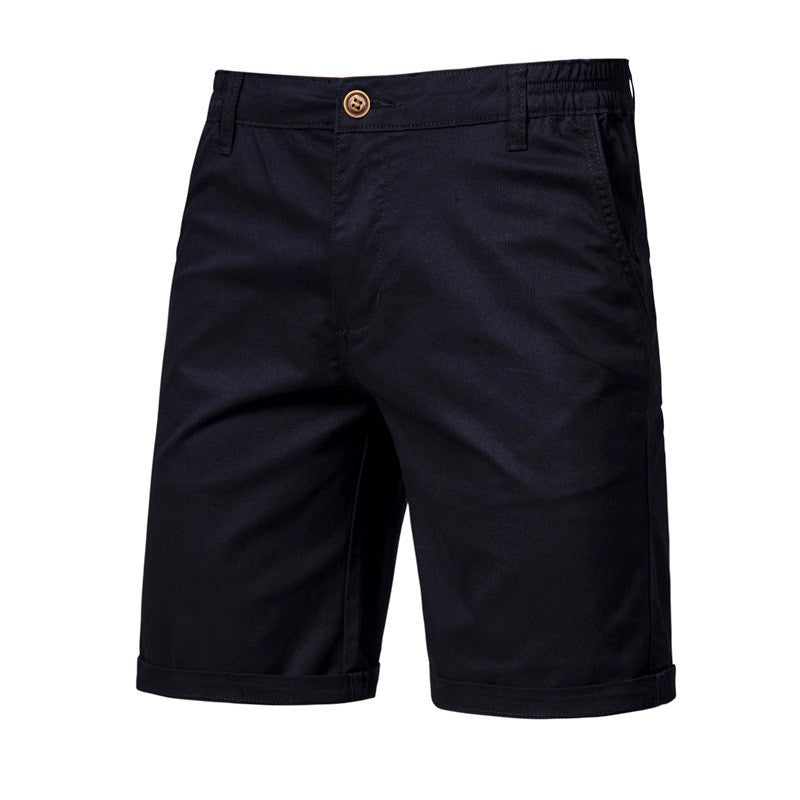 Men Summer Soild Cotton Shorts For Man Casual Business Shorts Elastic Waist Sport Beach Shorts Gym Running Shorts Male Clothing