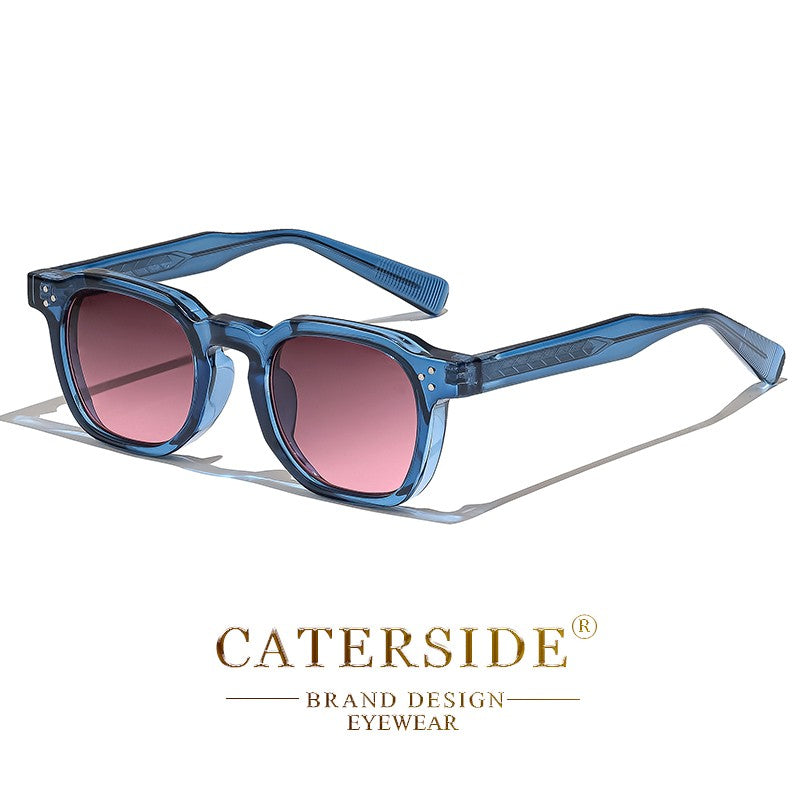 Óculos de Sol Retrô Punk CATERSIDE Masculino Armação Pequena Quadrada Design Personalizado Óculos de Sol Feminino Viagem Festa Negócios Festival Presente