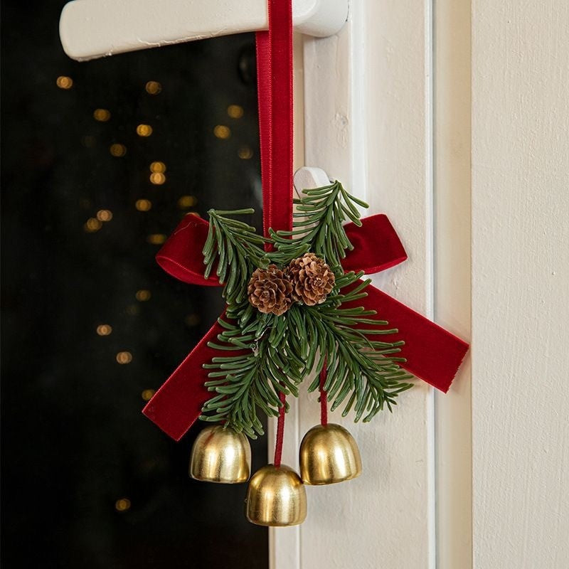 Merry Christmas Decoration Bow Bell Hanging Xmas Tree Pendant for Home Decor New Year 2026 Navidad DIY Christmas Gifts Ornament
