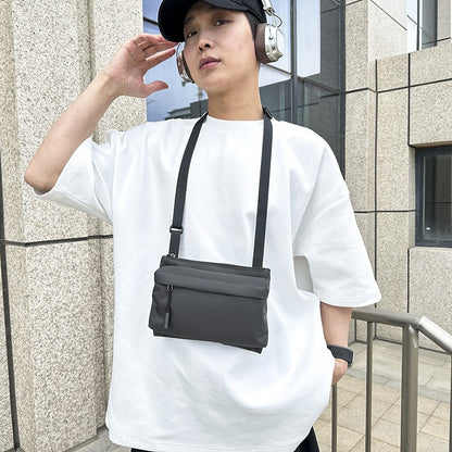 Fashion Leisure Nylon Shoulder Bag Solid Color Waterproof Cross-body Unisex Messenger Bag for Men And Women