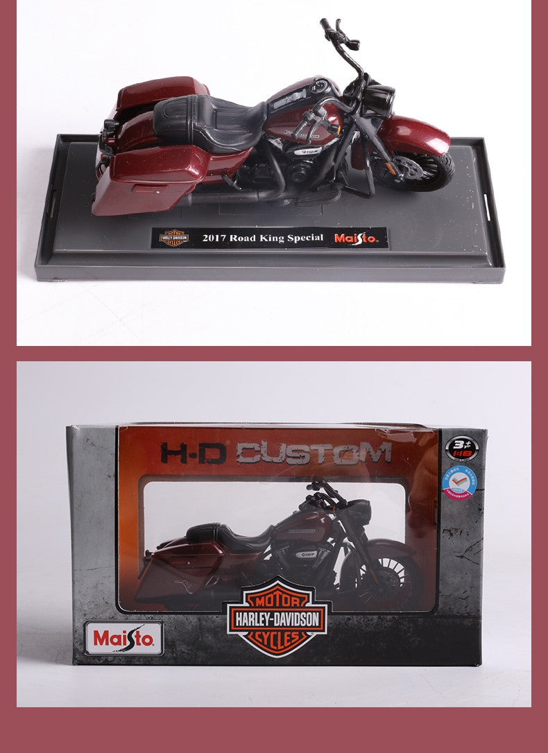 Maisto 1:18 Harley-Davidson 2017 Road King Special Modelo de Moto Diecast Brinquedo Colecionável Presente Funcional