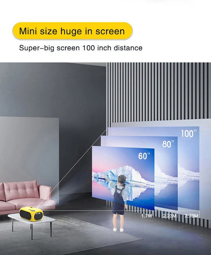PROJETOR MINI LCD POTENTE M24 com Suporte a 1080P de Alta Definição para Home Theater e Uso Externo com Compartilhamento de Tela de Celular USB