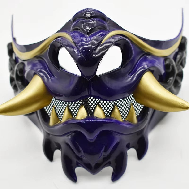Half Face Devil Samurais Mask for Carnivals Halloween Cosplay Horror Killer Mask Masquerade Mask Party Mask Japanese Mask