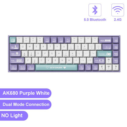 AJAZZ AK680 Teclado Mecânico para Jogos Tecla ABS 68 Teclas Teclado Bluetooth Sem Fio com Fio Troca a Quente Gasket Personalizado para Pc Laptop