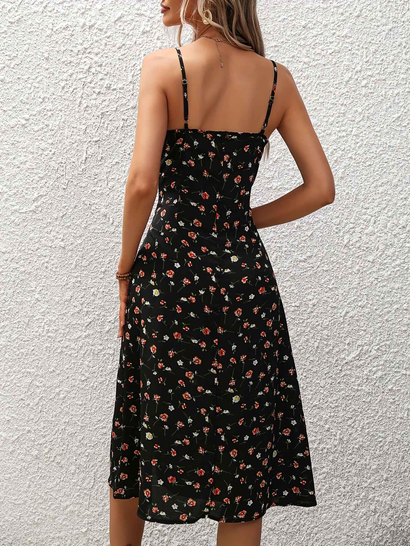 2024 Summer Sexy Spaghetti Straps Dress Women Fashion Polka Dot Print Sleeveless