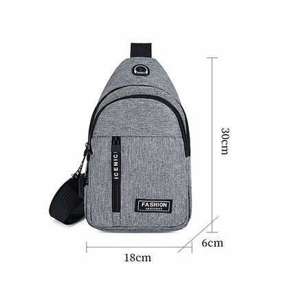 2025 New Multifunctional Chest Bag Men's Fashion Trend Oxford Cloth Shoulder Bag Korean Style Casual Waterproof Messenger Bag
