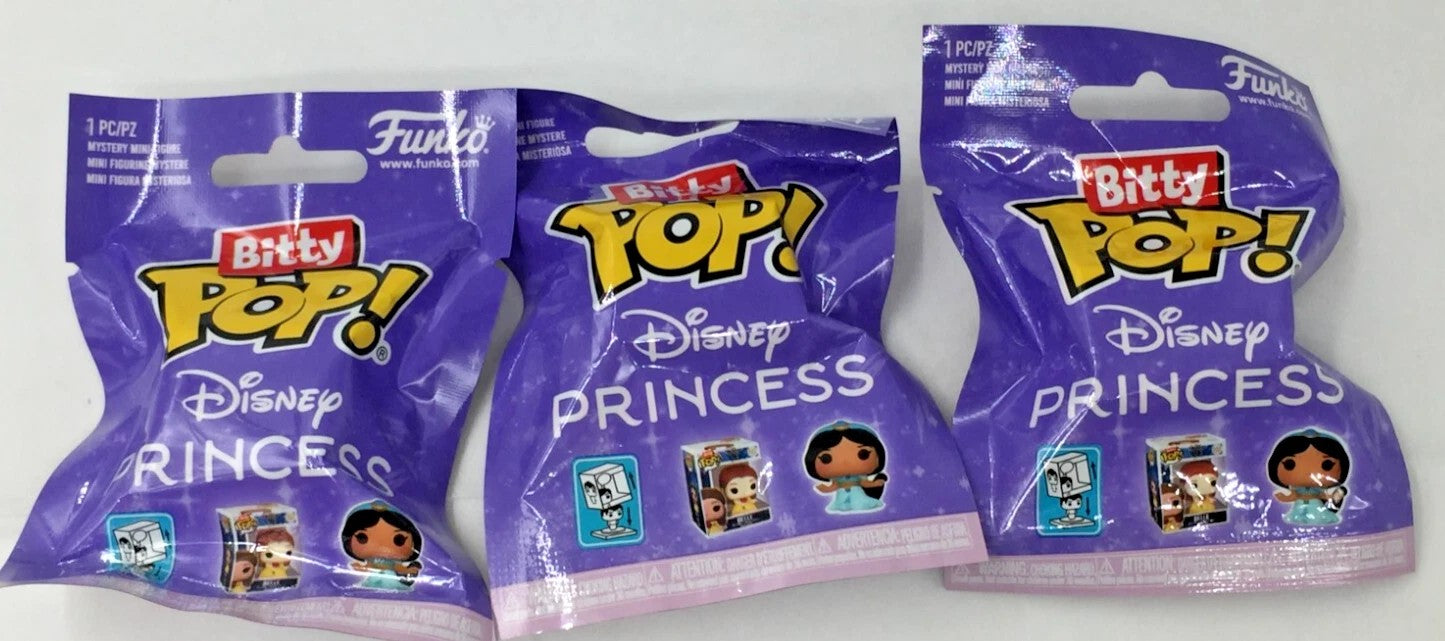 Funko Bitty Pop Disney Cinderella Snow White Princess Blind Box 4 Pack Mini Action Figure Collect Limited Model Toys Girl Gifts