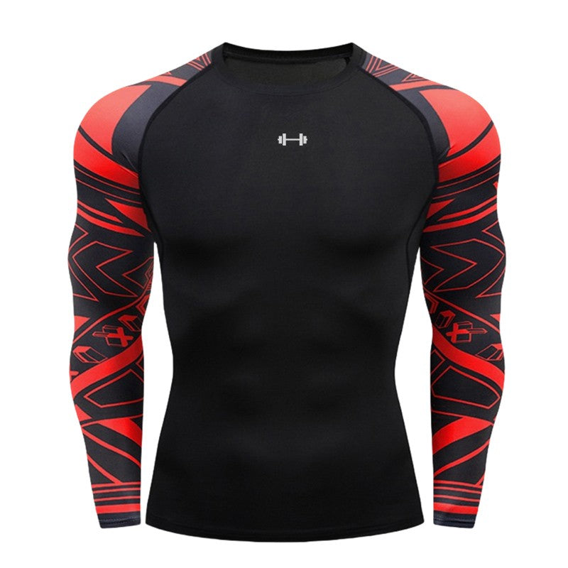 Gym Compression Dry Fit Men's Long Sleeves Fitness T-shirt Spring And Autumn Outdoor Sports Running Tees Sportswear Tops T-shirt