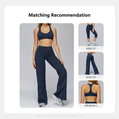 Hearuisavy Sports Set Women Gym H-Back Brushed-Feel Yoga Bra Running Breathable Quick Dry Tight Fitness Top High Waisted Pants