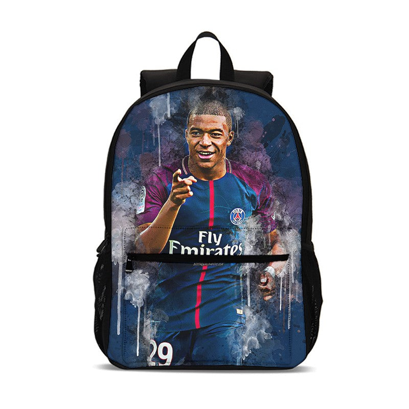 M-Mochila Esportiva Mbappes Football com Zíper Relâmpago Mochila Escolar Esportiva Mochila Escolar Jogador Estrela Mochilas para Livros